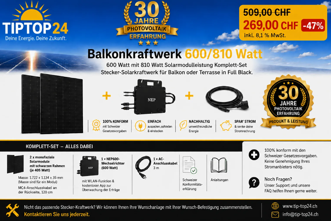 Balkonkraftwerk 600/810 Watt
