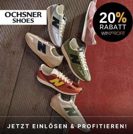 20% Rabatt bei Ochsner Shoes auf das gesamte Sortiment, z.B. Lacoste Sneaker