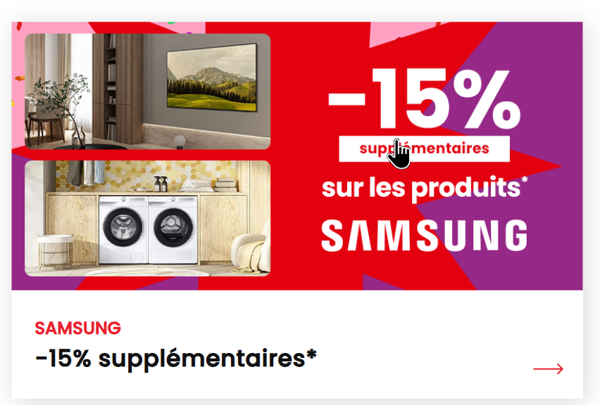 Samsung Promo: -15% zusätzlich auf Samsung Produkte bei Conforama