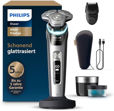 Philips i9000 Prestige XP9204/33 Rasierer inkl. Reinigungsstation, Ladestation & Reiseetui bei Amazon