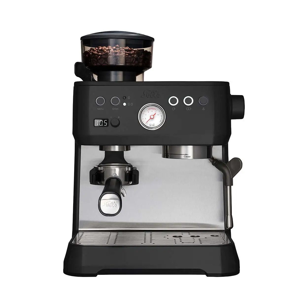 Solis Crema Bar Siebträger-Espressomaschine (2,6-Liter Tank, 25 Mahlgradstufen) bei Nettoshop