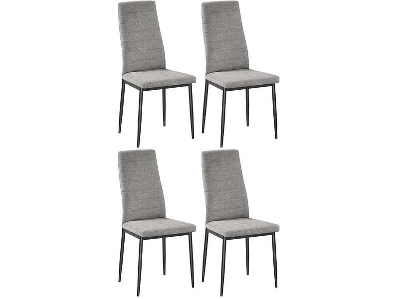 Set mit 4 Stühlen aus Stoff bei Conforama (110 kg Belastbarkeit)