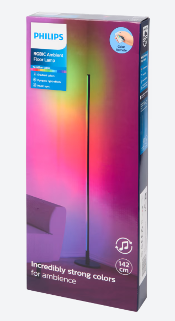 Philips RGBIC Ambient LED-Stehlampe (140 cm, Musik-Sync, Fernbedienung) bei Action (Abholung)