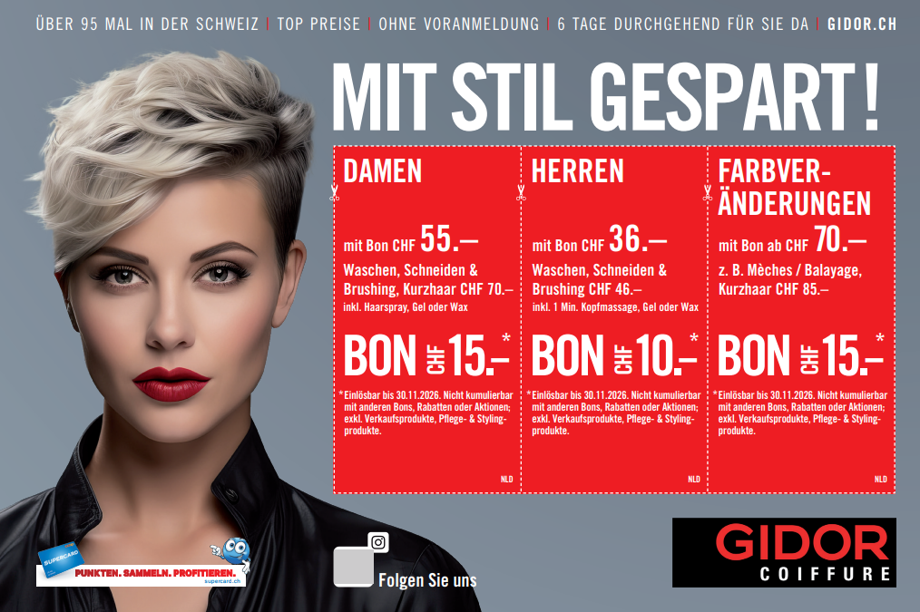 Gidor Coiffure Oktober und November Aktion