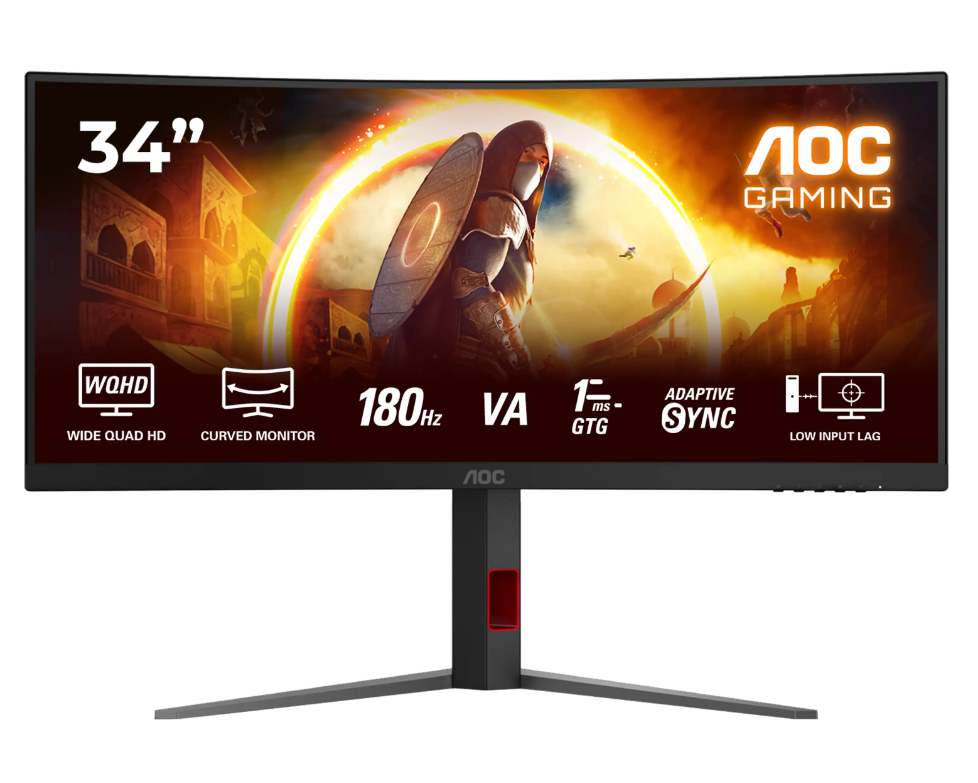 Höhenverstellbarer AOC-Monitor CU34G4 (34 Zoll, UWQHD, VA-Panel, 300 Nits, 180 Hz) zum Toppreis bei MediaMarkt