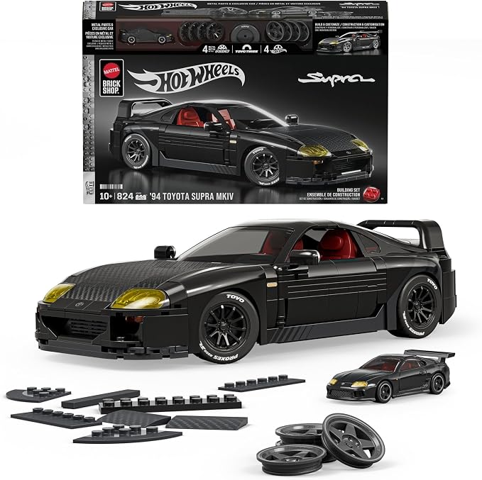 Mattel Brick Shop Hot Wheels ’94 Toyota Supra MKIV Bausatz mit 824 Teilen bei Amazon