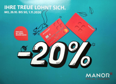 20% auf alles Non-Food bei Manor sowie 10% auf Technik und Multimedia
