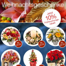 10% auf alle Bestellungen zu Weihnachten bei Fleurop, z.B. Bouquet „Edle Sternstunden“ für CHF 85.50 statt CHF 95.-