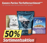 50% auf das ganze Purina Tierfuttersortiment bei Denner (nur noch Heute)