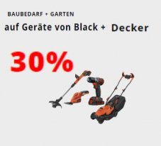 Echte 30% auf diverse Black & Decker Werkzeuge und Gartengeräte bei microspot