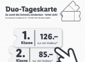 SBB Duo-Tageskarte & Halb Tax Aktion