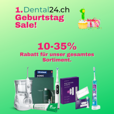 Geburtstagsaktion (10-35% Rabatt) für Zahnpflegeprodukte
