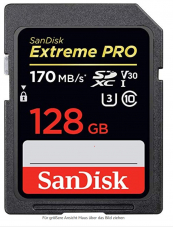SanDisk Extreme Pro 128GB SDXC Speicherkarte (170 MB/s) für CHF 20.-