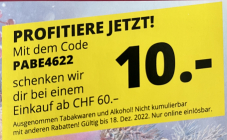 Otto’s: CHF 10.- Rabatt ab CHF 60.- / nur online gültig