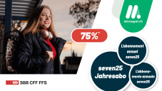 Seven25 Jahresabo für 99 Franken bei microspot - zwischen 19 bis 5 Uhr gratis Zug fahren für bis 25Jährige