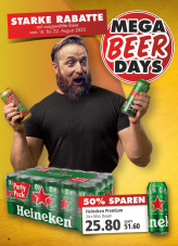 Die besten Deals bei Denner KW33: Lane „Plazma“ Keks 600g für CHF 4.25, 50% auf Heineken, 20% auf Weiss & Roséweine am WE
