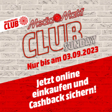 Club Sunday bei MediaMarkt: Als Club Kunde bei jedem Einkauf bis CHF 210.- als Geschenkkarte obendrauf