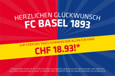 Nur heute 18.93 CHF Rabatt im FC Basel Fanshop
