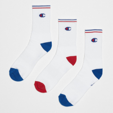 3er Pack Weisse Socken mit farbigem Logo von Champion für 5 Franken inkl. gratis Lieferung bei Snipes