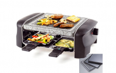 Koenig 4er Raclette-Gerät mit Stein- und Aluminium-Grillplatte