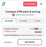 Surfshark VPN bis 86% Rabatt (ab 1.99.-/Mt)