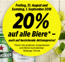 20% auf alle Biere nur heute und morgen bei Denner