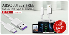 1m USB Type-C 5A Kabel bei Zapals im Freedeal