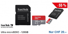 SanDisk Ultra microSDXC – 128GB für 20chf