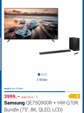 Samsung 8K TV mit Atmos Soundbar als Bundle