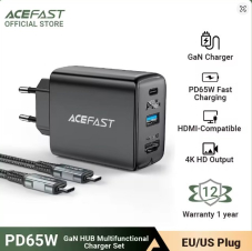 ACEFAST Tragbares GaN 65W Schnellladegerät 4K/60Hz HDMI-kompatible TV-Dockingstation für Switch 3Ports Typ C QC3.0