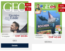 Satter Rabatt auf Geo oder Geolino und andere Magazine auf ▷ abo-direkt.ch