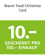 Manor Food Christmas Card: 10.- geschenkt pro 100.- Einkauf* in den Manor Food Märkten