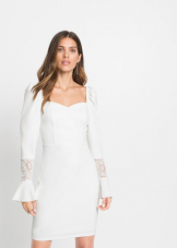 Bonprix 15% Rabatt auf Kleider z.B. weisses eng anliegendes Kleid für CHF 15.25