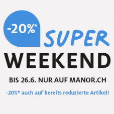 Die Super Week bei Manor startet jetzt mit 20% auf diverse Kategorien sowie auf bereits reduzierte Artikel