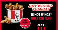 KFC: Hot Wings Tuesday – 16 Hot Wings für CHF 9.90
