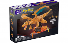 Blitzdeal - bewegliches Glurak mit 1664 Teilen, Circa 28 cm (Mega Construx Klemmbausteine) bei Amazon