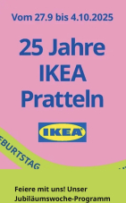 Hey! 25 Jahre IKEA Pratteln: Erhalte einen CHF 25.- Gutschein bei einem Einkauf über CHF 125.-