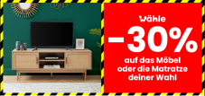 Bis zu 30% Rabatt auf Möbel oder Matratzen Ihrer Wahl bei Conforama!
