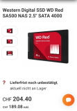 Western Digital SSD WD Red SA500 NAS 2.5″ SATA 4000