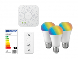 3er Pack Zig-Bee kompatible RGB-Leuchtmittel inkl. Dimmschalter + Bridge bei Lidl für 40 Franken