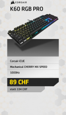Corsair K60 RGB Pro Tastatur Refubrished