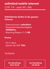 Sunrise Unlimited für NUR 19.-