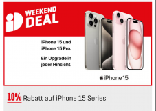 Interdiscount: iPhone 15 / iPhone 15 Plus / iPhone 15 Pro / iPhone 15 Pro Max - 10% Rabatt