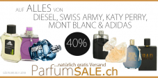 40% Rabatt auf Diesel, Adidas, Swiss Army, Mont Blanc und Katy Perry bei Parfumsale