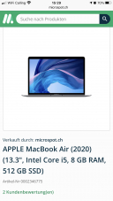 MacBook Air 2020 i5, 512 GB