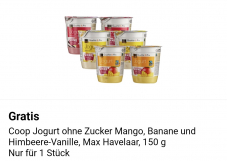 Gratis Joghurt in der supercard App
