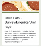 Uber Eats 50% Gutscheincode ab CHF 30.- Bestellwert