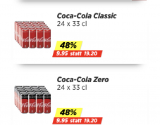 Ab Dienstag: Coca-Cola Classic und Zero bei Denner