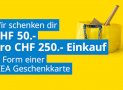 (lokal AG) 1. Mai bei IKEA Spreitenbach – 50 Franken IKEA Gutschein pro 250 Franken Einkauf