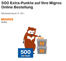 500 Extra-Punkte auf Ihre Migros Online Bestellung